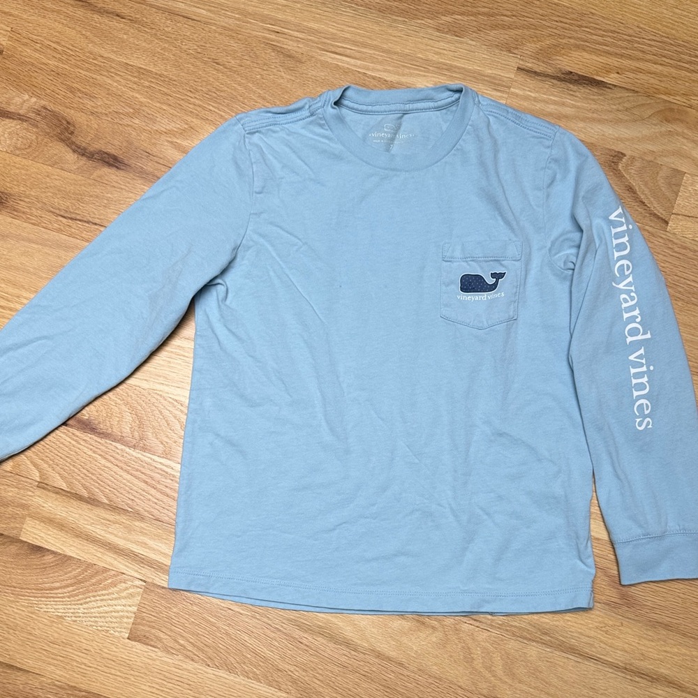 Vineyard Vines Light Blue Cotton Long Sleeve Tee